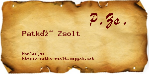 Patkó Zsolt névjegykártya